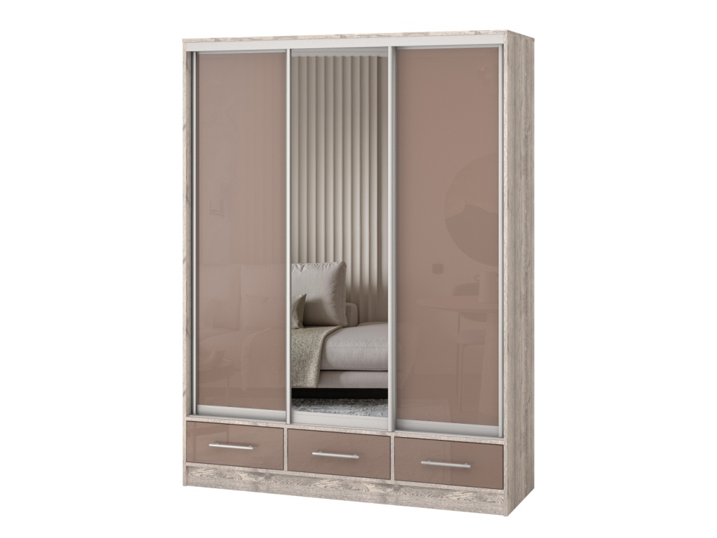 Весаль 3хств 1500х2000х400 ящ МДФ зеркало (дуб апрель светлый).jpg