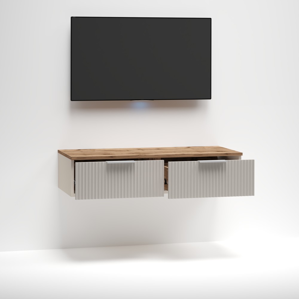 подвесная ТВ тумба Сальвадор-8 кашемир - сантьяго - дуб ящики.jpg