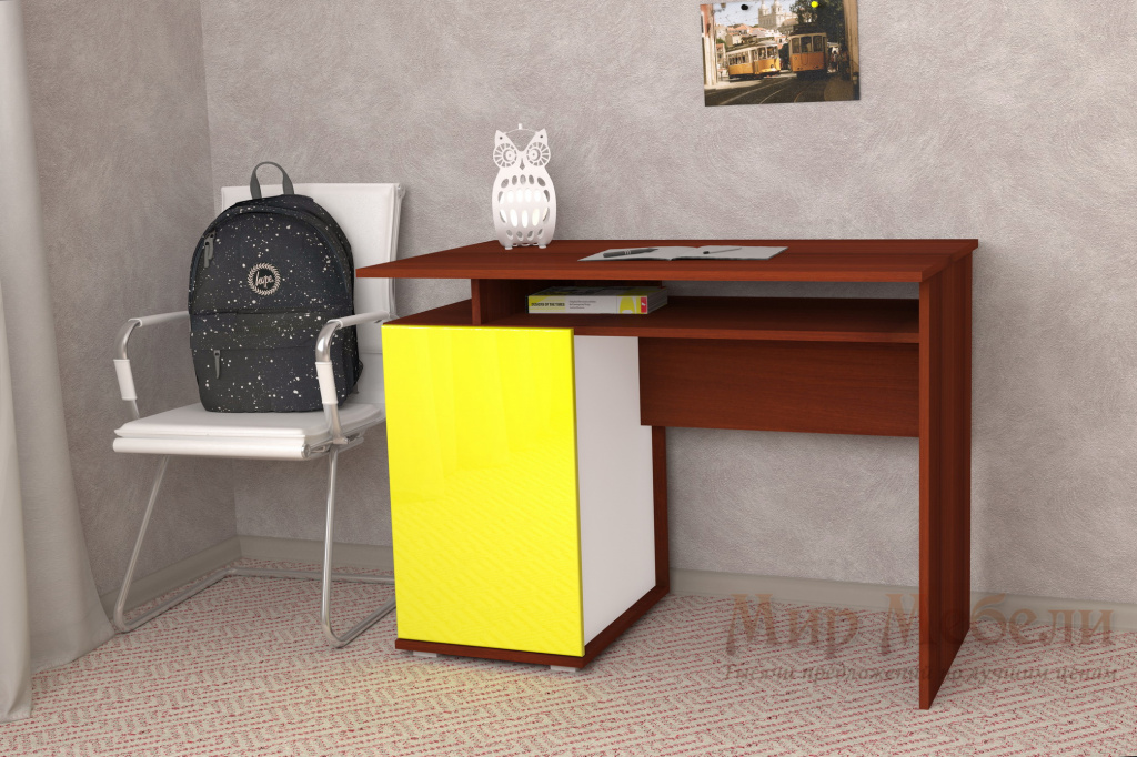 письменный стол Мебелеф 14 желтый глянец.jpg