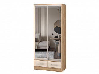 Шкаф купе 2-х дверный "Версаль" 2 ящика/ЛДСП/2 зеркала