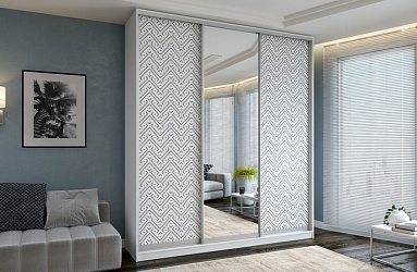 Шкаф купе 3-х дверный "Сканди-8" фотопечать