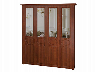 Шкаф 4-х дверный "Дегар Люкс" складные глухие фасады с зеркалом