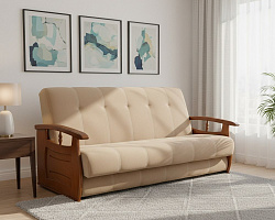 Диван "Альтаир" с деревянными подлокотниками