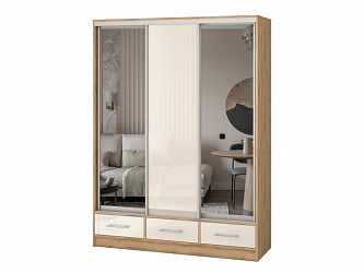 Шкаф купе 3-х дверный "Версаль" 3 ящика/МДФ/2 зеркала